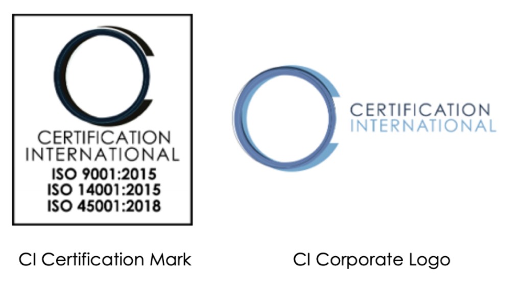 CI Certification Mark on the left and CI Corporate Logo on the right